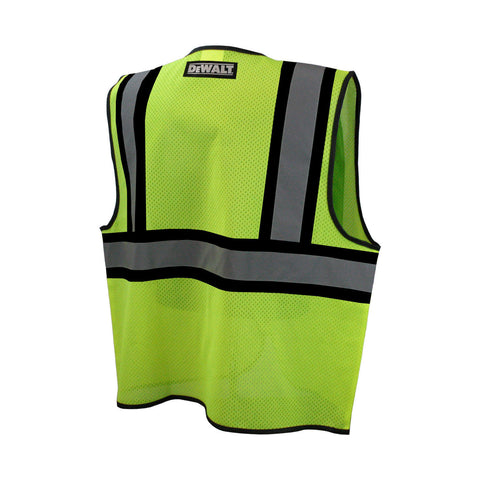 DEWALT DSV221 Contrasting Trim Class 2 Safety Vest ANSI / ISEA 107 HI VIS