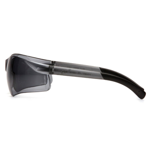 PYRAMEX SAFETY S2520S Ztek Safety Glasses, Gray Frames, Gray Temples