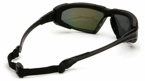 Pyramex Highlander Black Frame Sky Red Mirror Anti Fog Safety Glasses SBB5055DT