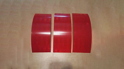 3M Avery 3 Strips 3" x 8" RED HI INTENSITY REFLECTIVE CONSPICUITY TAPE