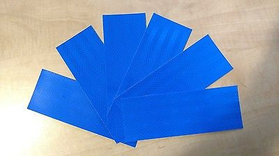3M Avery 6 Strips 3" x 8" BLUE REFLECTIVE PRISMATIC CONSPICUITY TAPE