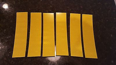 3M 6 STRIPS 2" x 8" YELLOW PRISMATIC REFLECTIVE CONSPICUITY TAPE