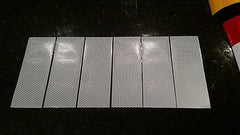 3M Avery 6 Strips 3" x 6" SILVER / WHITE REFLECTIVE PRISMATIC CONSPICUITY TAPE - US Safety Supplies
