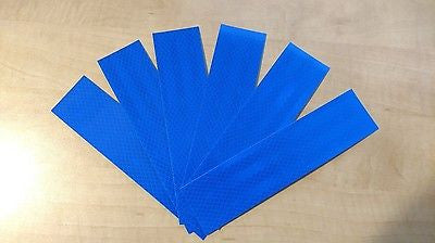 3M 6 STRIPS 1.5" x 8" BLUE PRISMATIC REFLECTIVE CONSPICUITY TAPE
