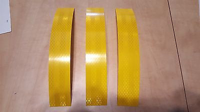 3M 3 STRIPS 1.5" x 8" YELLOW PRISMATIC REFLECTIVE CONSPICUITY TAPE