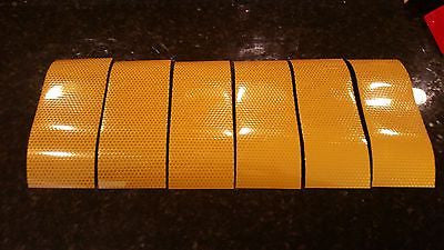 3M Avery 6 Strips 3" x 6" YELLOW REFLECTIVE PRISMATIC CONSPICUITY TAPE