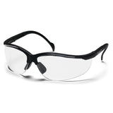 PYRAMEX SAFETY SB1810S Venture II Safety Glasses Clear Lens, Black Frames