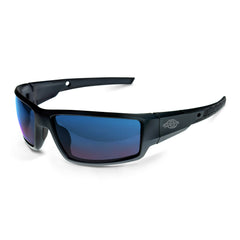 CROSSFIRE Cumulus Premium Safety Glasses Black Frames Blue Mirror Lens 41626 - US Safety Supplies